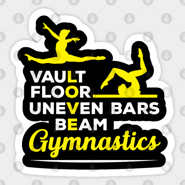 Gymnast Tshirt Love Gymanstics Vault Bars Beam Floor Sticker by InnerMagic